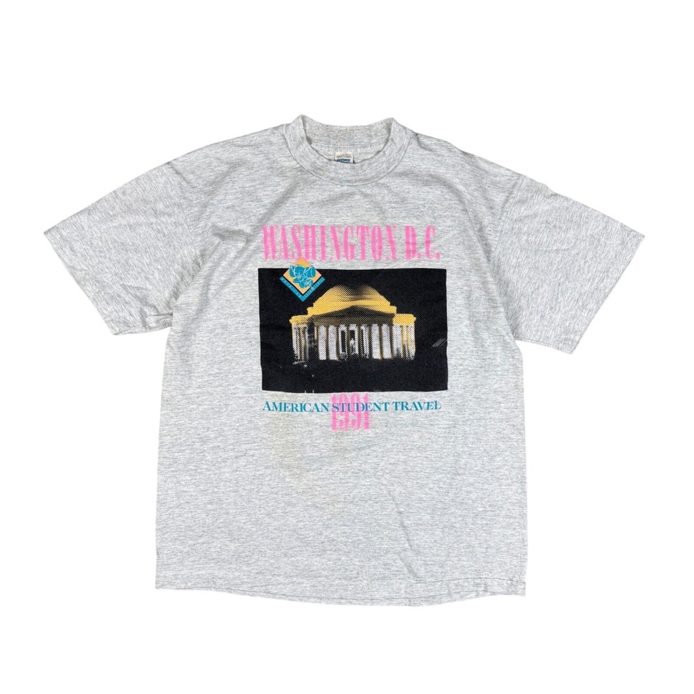 Vintage Washington DC 1991‎ Travel T-shirt Men's XL Gray USA Made Graphic Tee